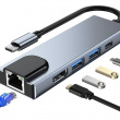 Usb C Hub, 5-en-1 Usb C a Hdmi adaptador con Puerto Ethernet