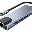 Usb C Hub, 5-en-1 Usb C a Hdmi adaptador con Puerto Ethernet