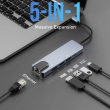 Usb C Hub, 5-en-1 Usb C a Hdmi adaptador con Puerto Ethernet